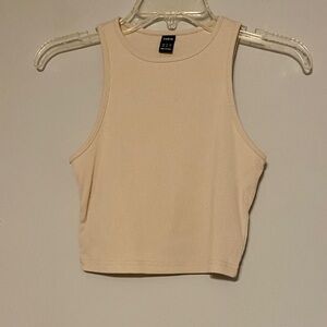 SHEIN Beige Ribbed Crop Top